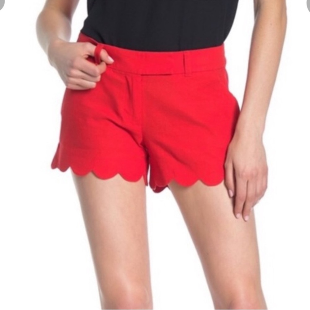 NWOT J Crew Red Linen Blend Shorts Sz 6